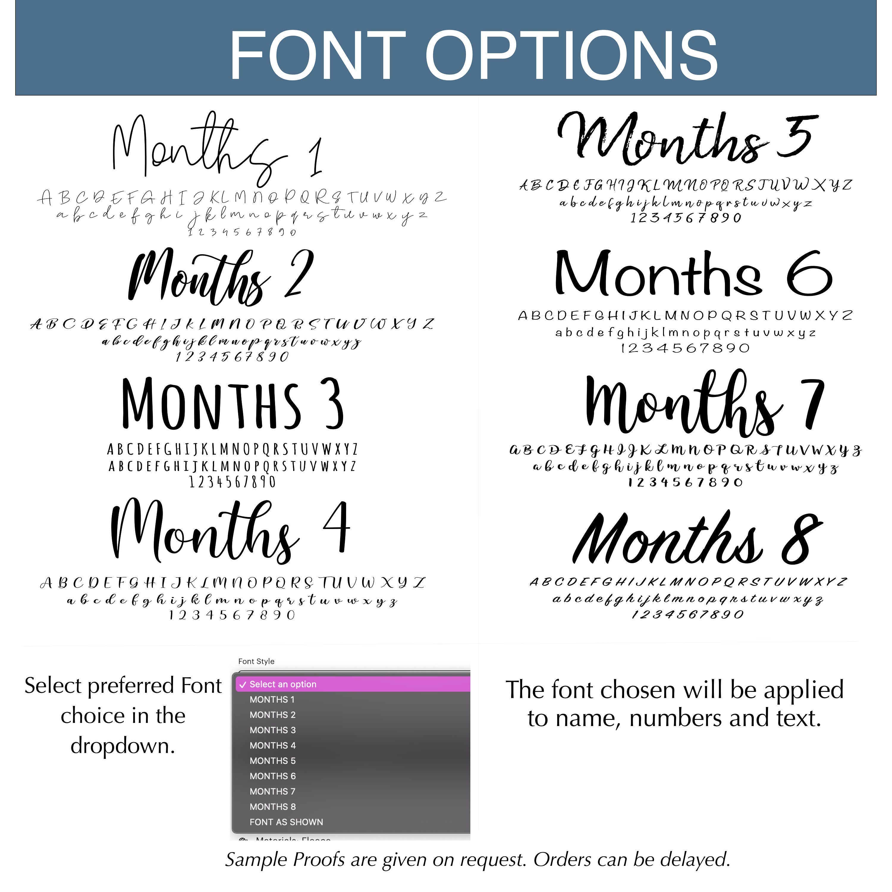 Choose from 8 font text choices in the dropdown.
