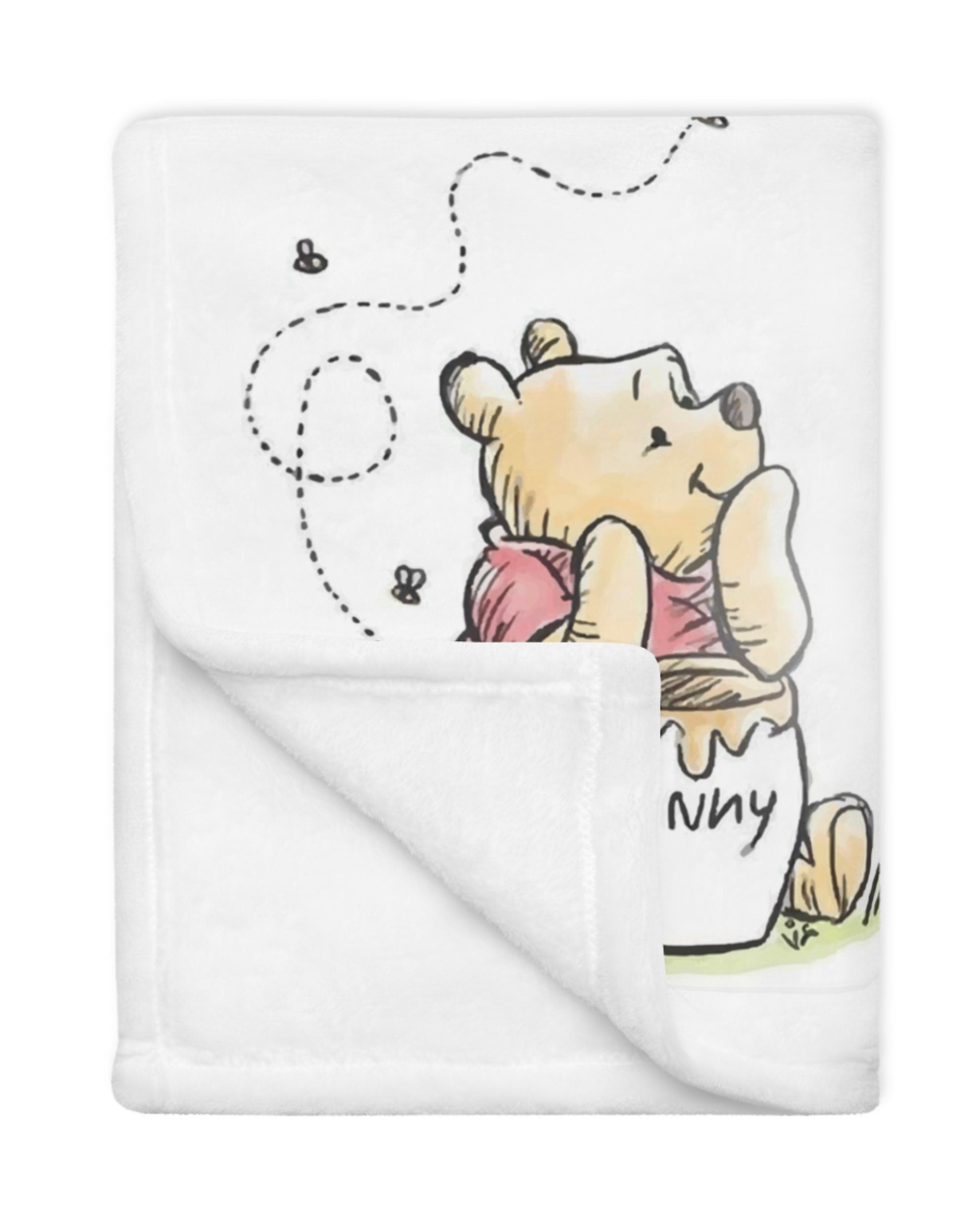 Classic Winnie Bear Baby Milestone Blanket Boy, First Year Calendar Monthly Growth Blanket Girl, Personalized Name Month Baby Shower Gift