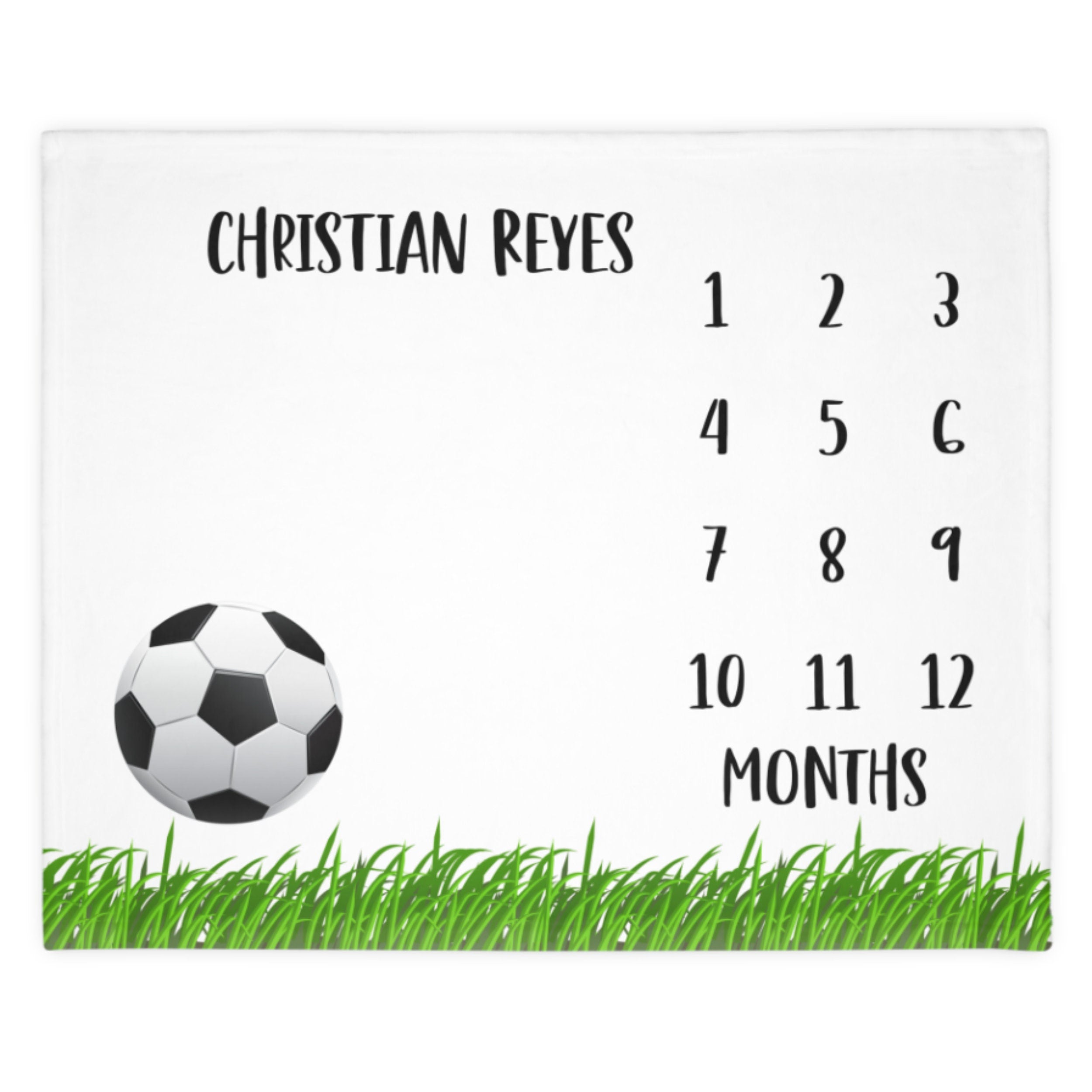 Football Baby Milestone Blanket, Soccer Monthly Calendar Growth Blanket, Sports Team Nursery, Baby Boy Month Blanket, Baby Shower Gift