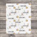 Classic Winnie Bear Personalized Swaddle Blanket, Custom Baby Name Gift, First Year Hospital Baby Photoshoot, Newborn Baby Shower Gift Boy