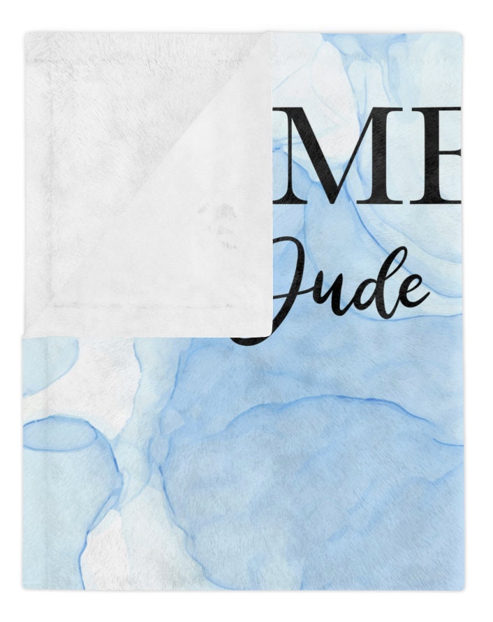 Baby Milestone Blanket Boy, Marble Watercolor Personalized Name Month Blanket, First Year Calendar Monthly Growth Chart, Baby Shower Gift