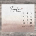 Baby Milestone Blanket Girl, First Year Calendar Monthly Growth Blanket, Personalized Name Month Mat, Newborn Girl Blanket, Baby Shower Gift