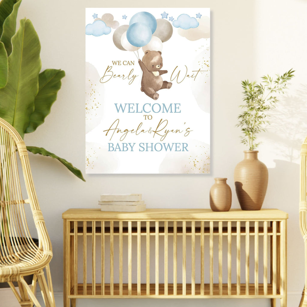 Teddy Bear Baby Shower Welcome Sign, We Can Bearly Wait Baby Shower Decor, Neutral Baby Shower, Foam Board, Bear Welcome Poster