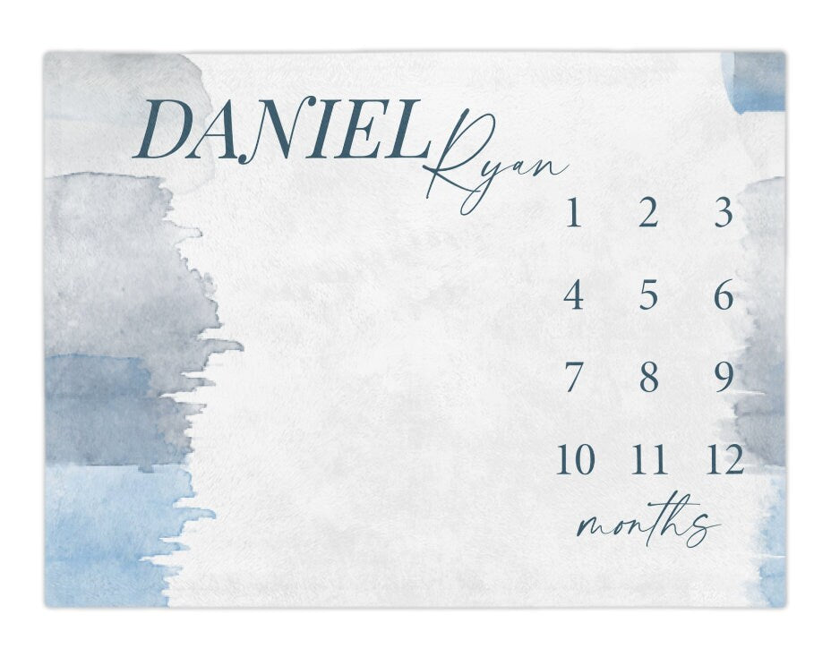 Baby Milestone Blanket Boy, Personalized First Year Calendar Monthly Growth Tracker, Newborn Boy Milestone Blanket, Baby Shower Gift