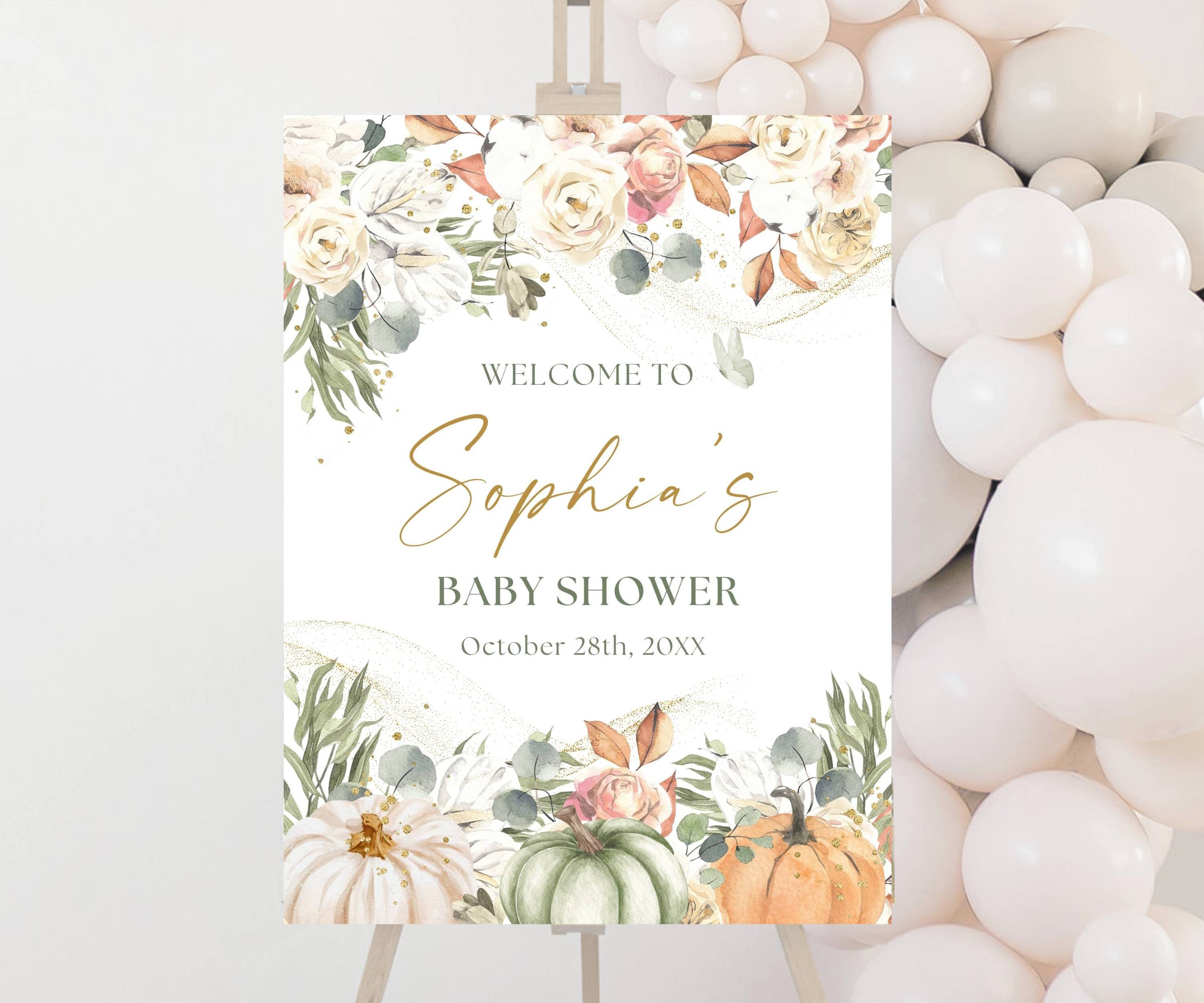 Fall Pumpkin Baby Shower Welcome Sign, A Little Pumpkin is on the Way Poster, Autumn Baby Shower, Gender Neutral Baby Shower Foam Board