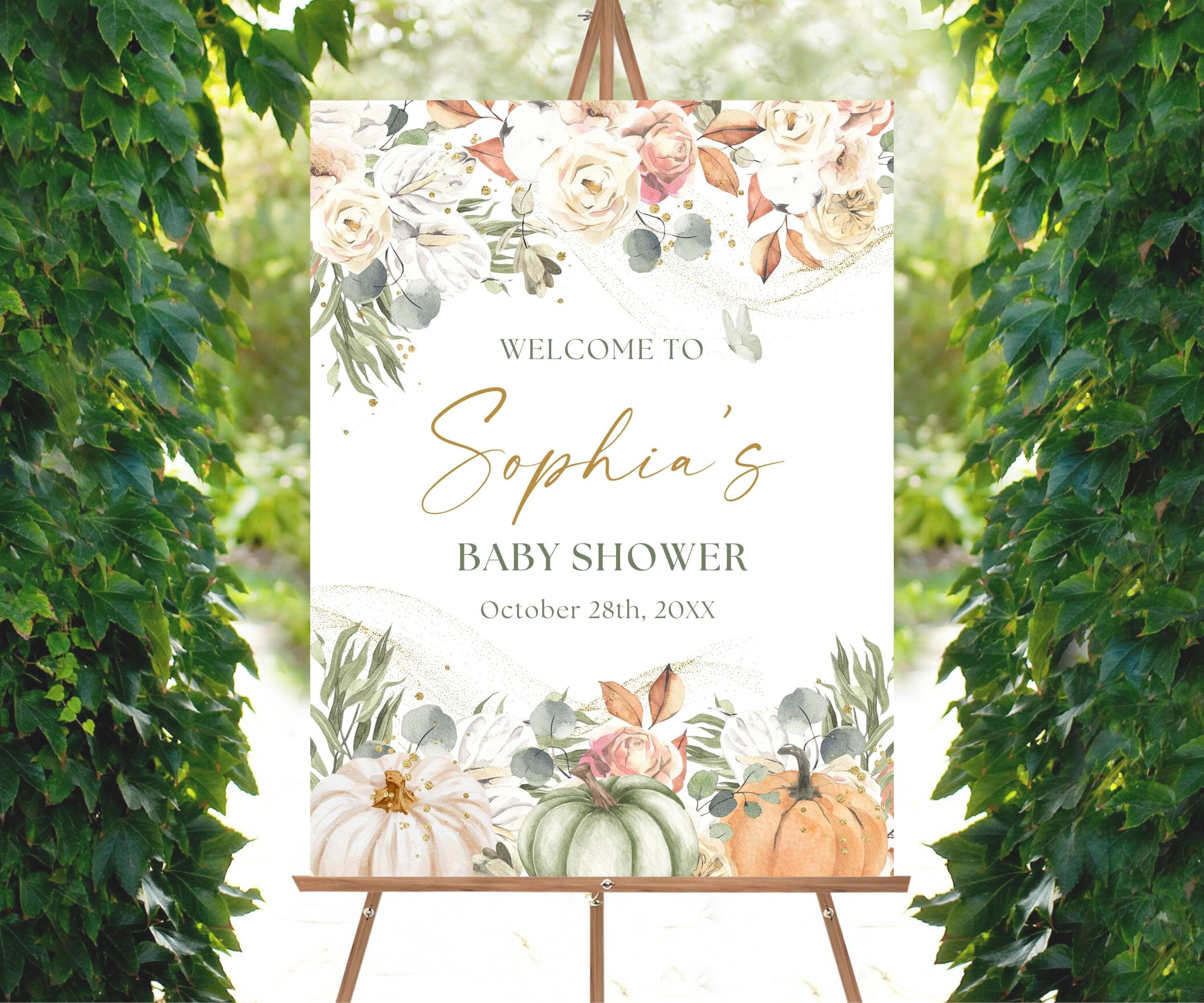 Fall Pumpkin Baby Shower Welcome Sign, A Little Pumpkin is on the Way Poster, Autumn Baby Shower, Gender Neutral Baby Shower Foam Board