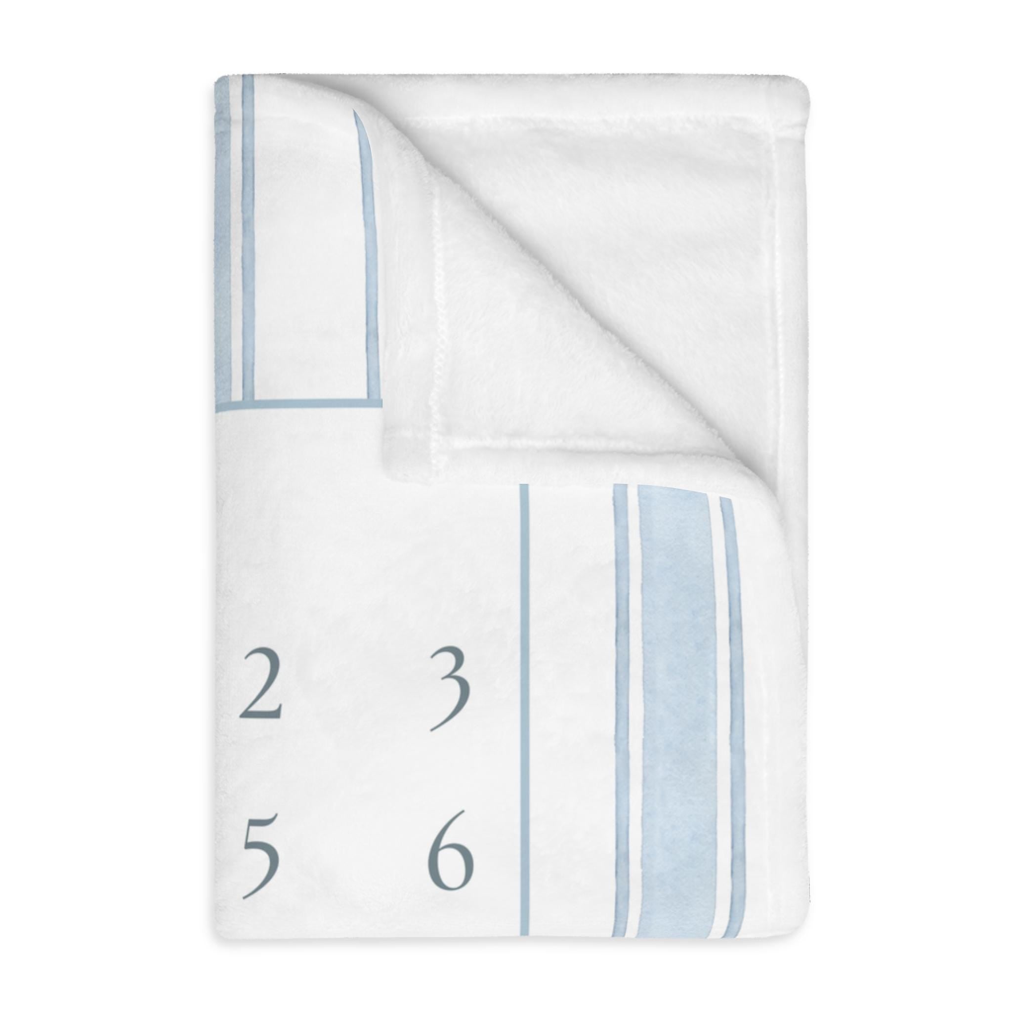 Baby Milestone Blanket Boy, Personalized Month Blanket Blue Striped, Preppy Monthly Growth Mat, Custom Baby Shower Gift, Heirloom Blanket