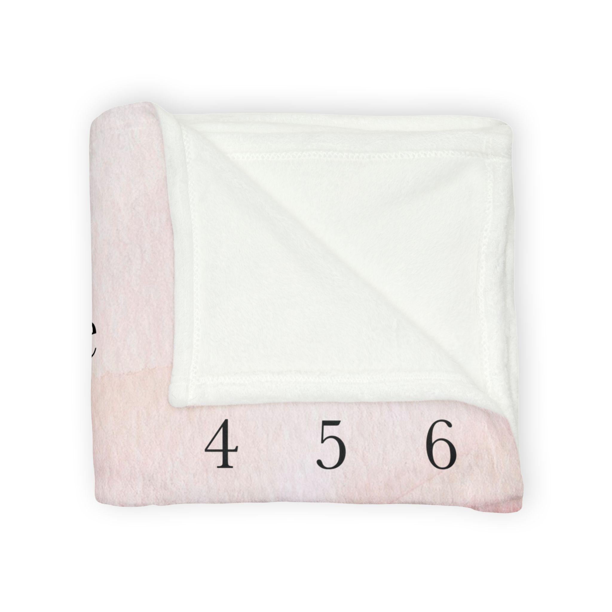 Personalized Pink Baby Milestone Blanket, Monthly Baby Blanket Girl, Custom Name Blanket, Newborn Photo Prop, Pink or Purple Month Blanket