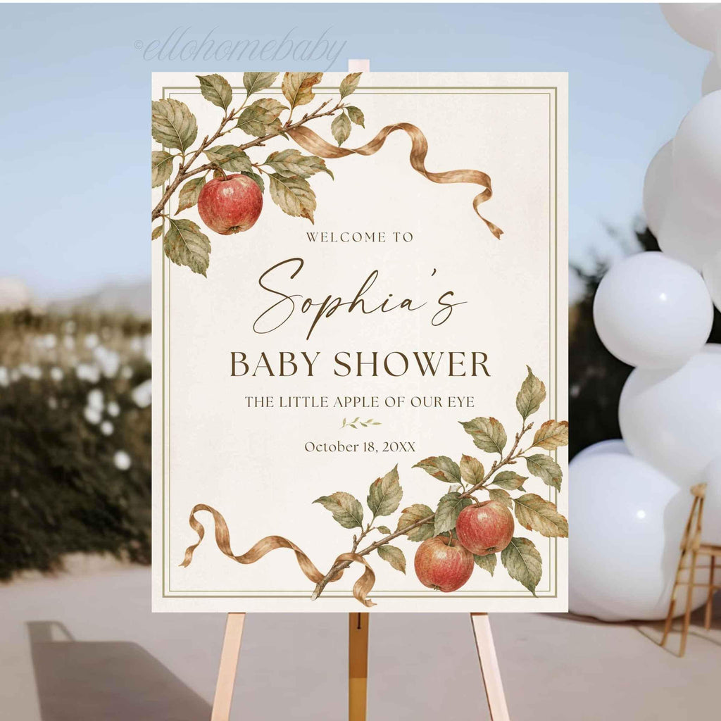 Personalized Apple Baby Shower Welcome Sign